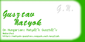 gusztav matyok business card